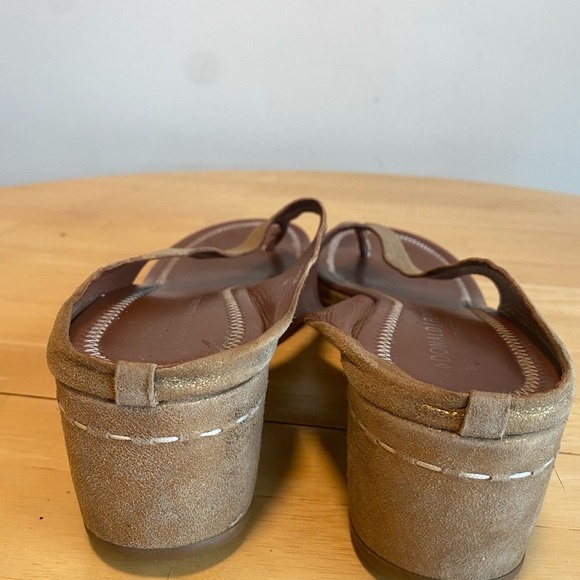 Donald J. Pliner Metallic Gold and Rich Brown Sandals - Picture 3 of 8